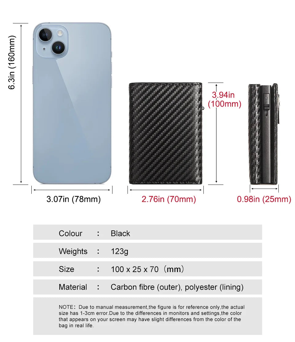 Wallet for Men, Smart Pop Up Wallet, Slim Minimalist RFID Blocking Credit Card Holder, Front Pocket Purse with Bill Compartment