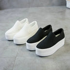Women Flat Platform Canvas Shoes Flats Woman Casual Sneakers Girls Student Thick Soled Loafers Ladies Slip on tenis de mujer