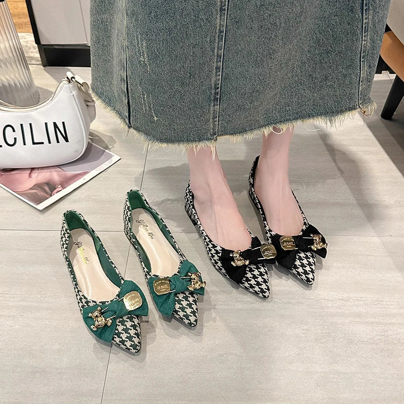 2025 Spring New Woman's Heels Elegant French Style Soft Bottom Anti-slippery Versatile Chic Princess Catwalk Office Single Shoes