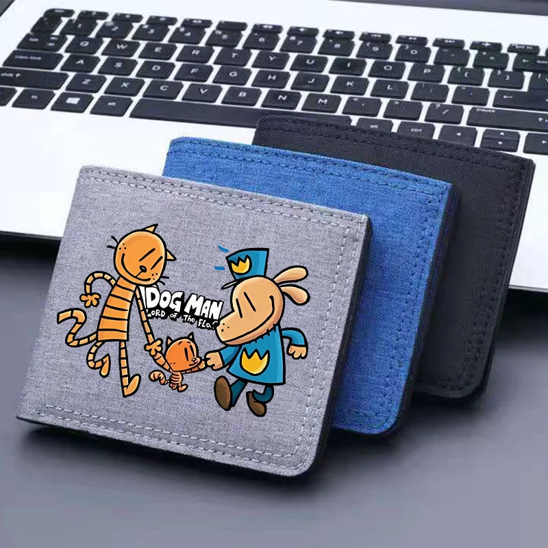 Dogman Anime Short Wallets Cartoon Nylon Wallet Portable Fashion Cartoon Dog Card Holder Coin Purse Cute Boys Purses Child Gift