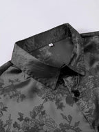 Men's Embroidered Shirt  Short Sleeve Shirt Casual Summer Beach Button Down Shirts