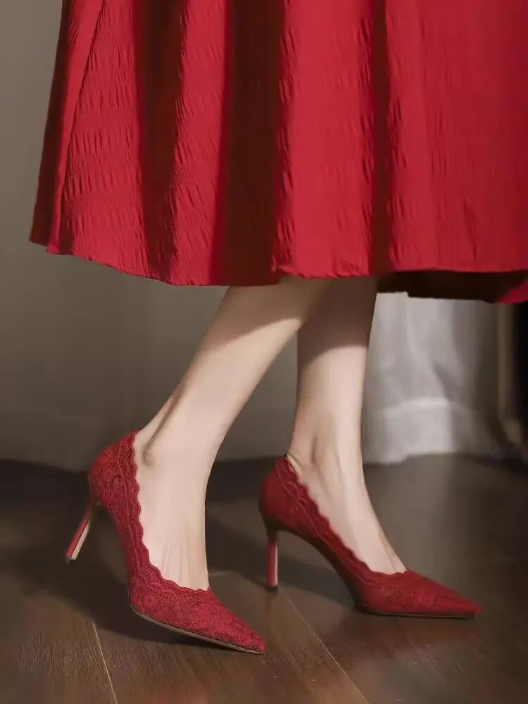 Women High Heels 2025 New Spring Design Pointed Toe Woman Pumps Thin Heels Elegant Nightclub Party Female Shoes Zapatos De Mujer