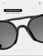 2022 Steampunk Googles Men Retro Punk Round Sunglasses Brand Design Double-bridge Windshield Hiking Driving Shades Eyewear UV400