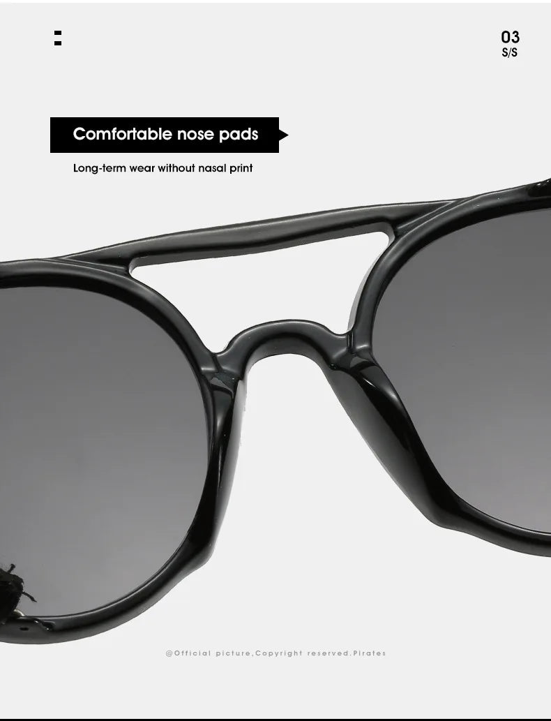 2022 Steampunk Googles Men Retro Punk Round Sunglasses Brand Design Double-bridge Windshield Hiking Driving Shades Eyewear UV400