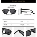 New Retro Double Bridge Square Sunglasses For Women Men Fashion Luxury Design Rivets Sun Glasses Trending Shades UV400 Eyeglasse
