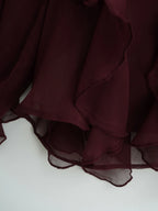 HH Women Ruffles Tierred Thin Blouses Solid Elegant Woman V Neck Long Sleeve Shirt 2025 Fashion High Street Lady Chic Tops