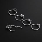 1PC Steel Moon Star Septum Piercing Hinged Segment Nose Ring Septum Clicker Cartilage Tragus Clicker Body Piercing Jewelry 16G