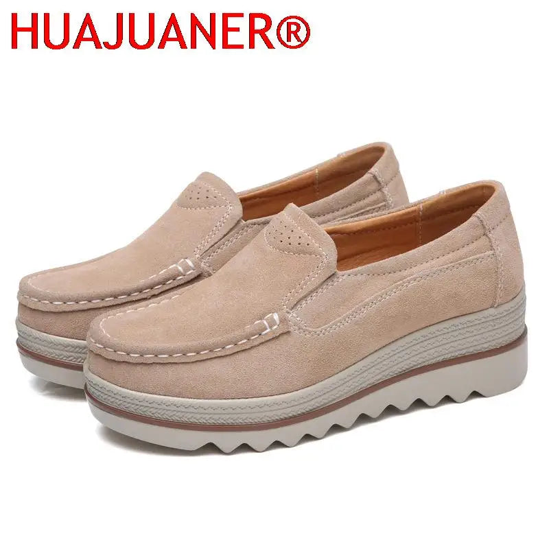 2023 Spring Women Flats Shoes Platform Slip On Flats Woman Sneakers Female Suede Ladies Tenis Loafers Moccasins Casual Shoes