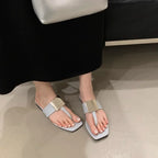 French Versatile Woman Shoe Summer New Round Toe Flat Shoes Fashion Anti Slip Women Flip Flops Simple Soft Soled Women's Sandals