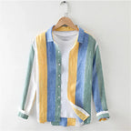 Striped shirt men's 2025 Man Plaid Shirts Cotton Chemise Male Blouses Casual Long Sleeve Formal Business Shirt Men's Clothing