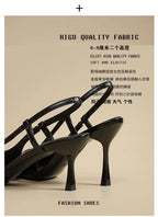 Women High Heels Sandals Pointed Toe Shoes Sexy Slingback Woman Slippers Summer 2025 Trend Designer Dress Pumps Sandalias Mujer