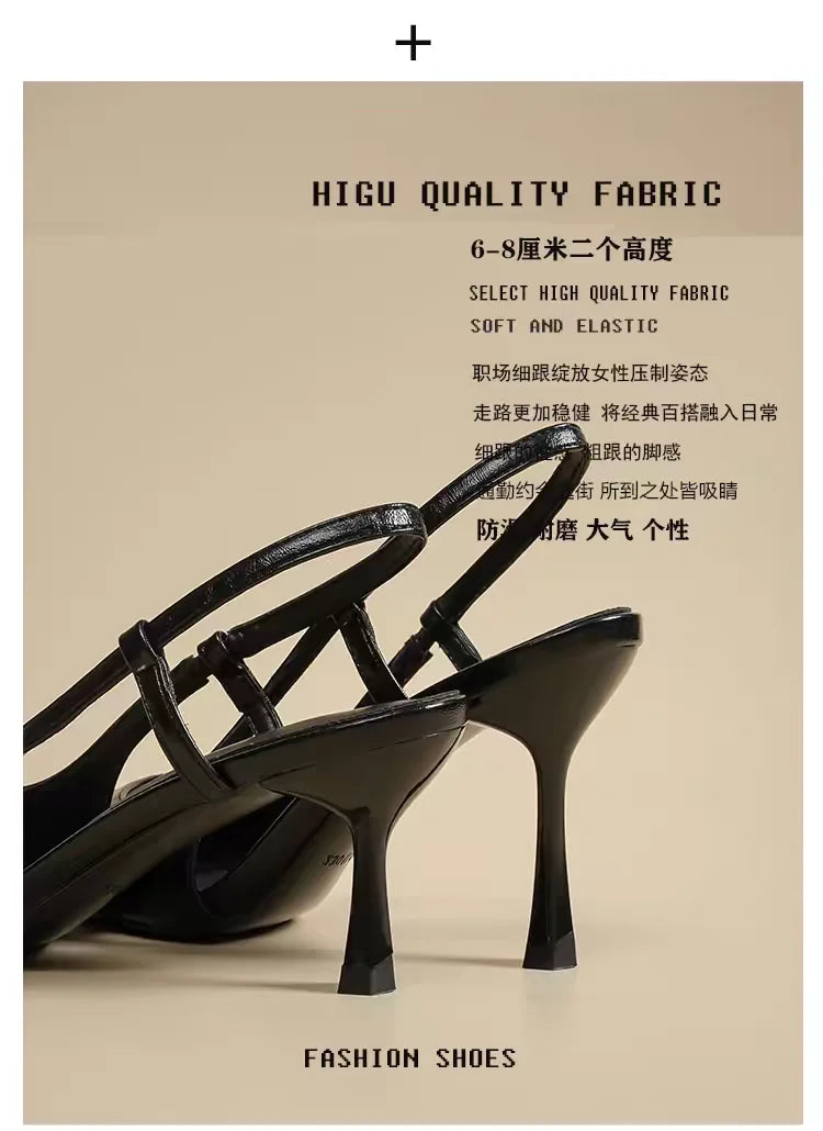 Women High Heels Sandals Pointed Toe Shoes Sexy Slingback Woman Slippers Summer 2025 Trend Designer Dress Pumps Sandalias Mujer