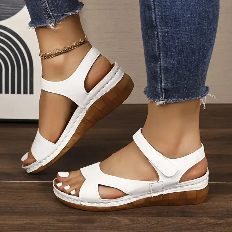 Women Sandals 2025 New Summer Beach Sandals Women Heels Sandalias Casual Wedges Footwear Summer Shoes Soft Heeled Sandals Woman