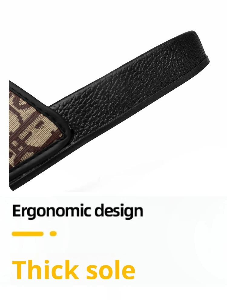 Men's Home Slippers Lightweight Summer New Style Flat and Worn Casual Retro Patterned Anti-slip Quick-drying Sandals