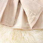 Winter New Girl'S Coat Long Warm Solid Color Fold Lapel Simple Fashion Girl Shawl Long Sleeve Loose Woolen Long Coat