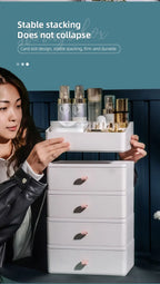 Makeup Organizer for Cosmetics Large Capacity Plastic Storage Container Desktop Organizer Boxes Jewelry Office Storage Baskets