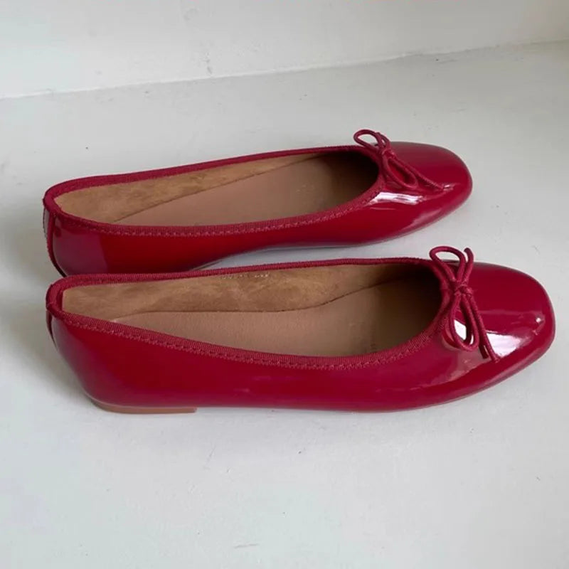 Shallow Female Soft Round Toe Ladies Flats With Shoes Slides Footwear Fashion Butterfly-Knot Women Ballet Flats Dance Shoes