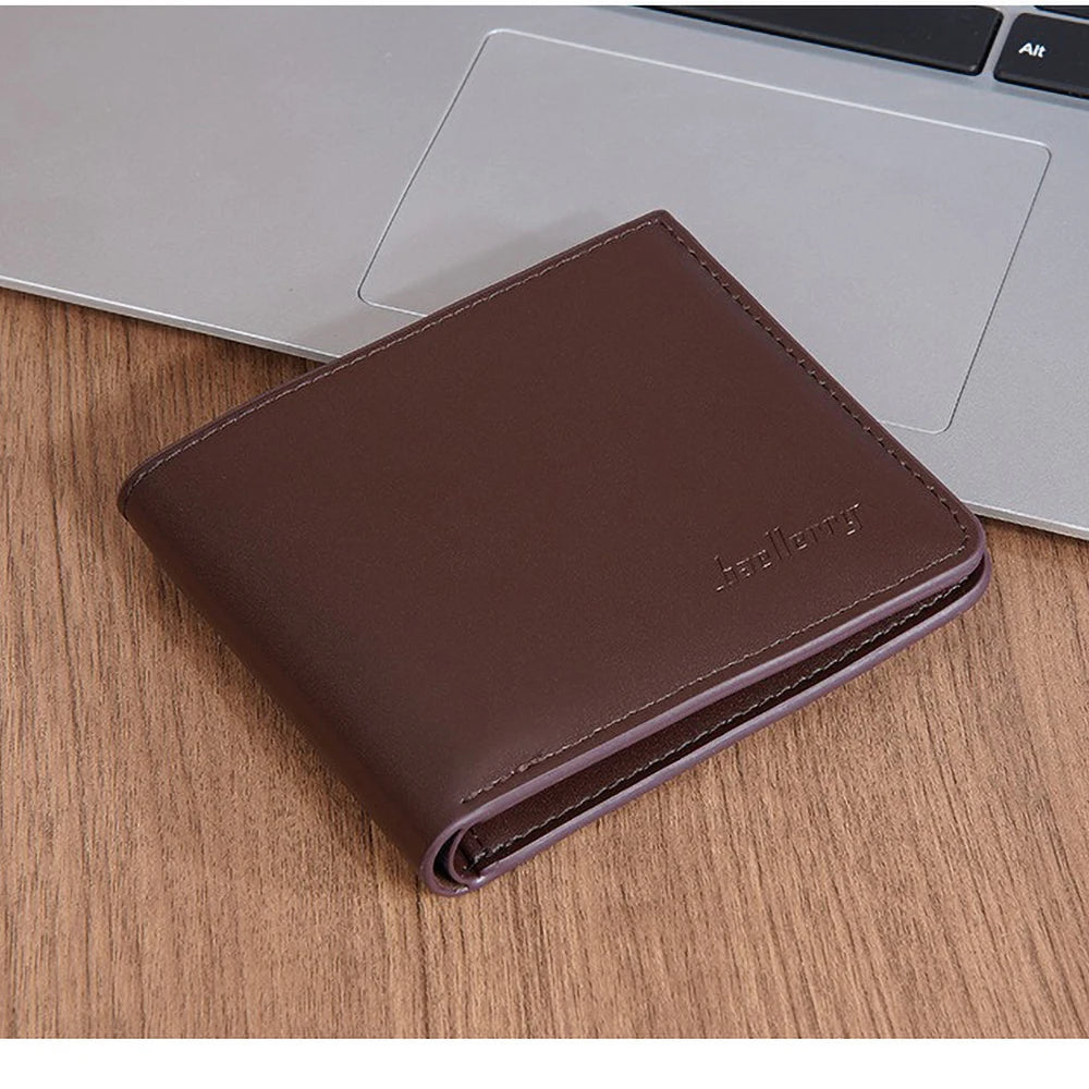 Men's PU Wallet, High - Quality Leather - Like, 6 Magnetic Slots + 1 Banknote Slot, Zipper Coin Pocket, ID Card Window