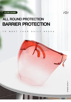 Full Face Sunglasses Mask Women Men Protective Faceshield Glasses Goggles Covered Spherical Lens Anti-Spray Cycling Sunglasses