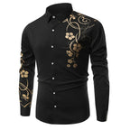 Men's fashionable long sleeved shirt, men's digital printed shirt