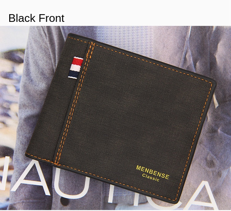 Men Wallet PU Business Foldable Wallet Luxury Billfold Slim Hipster Credit Card Holders Inserts Coin Purses Vintage Walltes