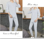 Men's round Ne Thiened Warm Underwear Set Youth Autumn Winter Thermal Clothing Long Sve Pants Home Clothes Innerwear