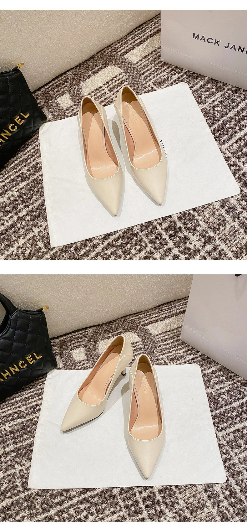 Female Heels Women Shoes Brand Women Pumps Office Ladies Working Shoes Solid Pointed Toe Dress Shoes Spring Autumn Plus Size 43