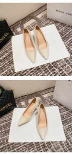 Female Heels Women Shoes Brand Women Pumps Office Ladies Working Shoes Solid Pointed Toe Dress Shoes Spring Autumn Plus Size 43