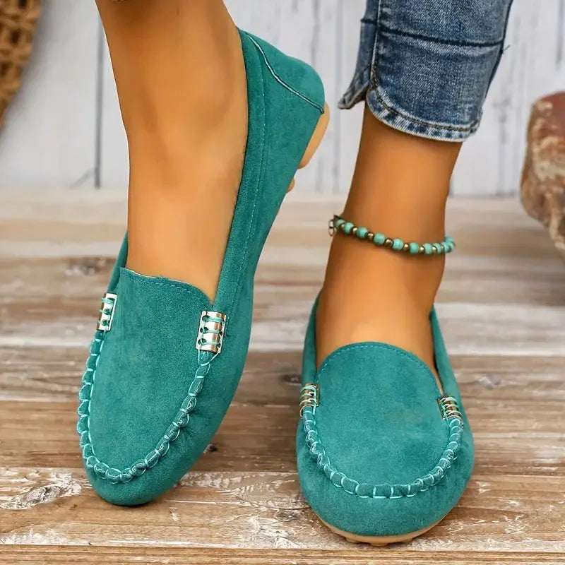 New Women's Casual Flat Shoes Spring and Autumn Flat Loafers Women's Shoes Fashion Non-slip Soft Round-toe Denim Flat Shoes