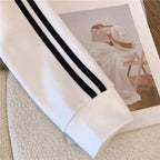 Pant Set Women Two Piece Sets Denim Splice Zipper Matching Sets Casual Coats Wide Leg Long Pants Lace Up Elastic Waist 2025