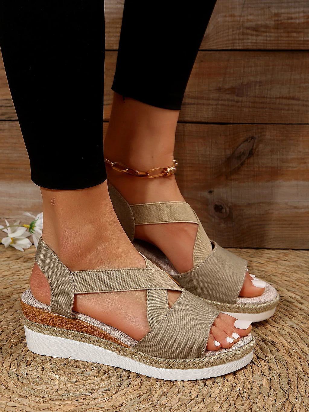 Summer Woman's Sandals Fashion Open Toe Women Wedges Sandals Comfortable Beach Shoes Outdoor Anti-Slip Platform Shoes for Women