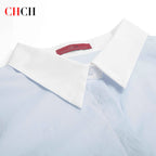 Simple New Women's Shirt Splicing Design Embroidery Flowers Elegant and Versatile Spring and Summer Striped Women's Tops