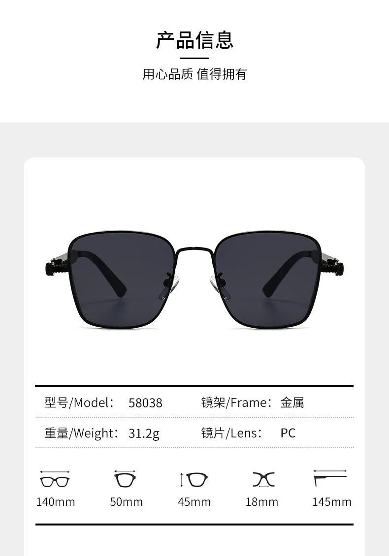 2025 Polarized Sunglasses Men High End Handsome Driving Special Anti UV High Quality Metal Punk Fashion Trends Sunglasses