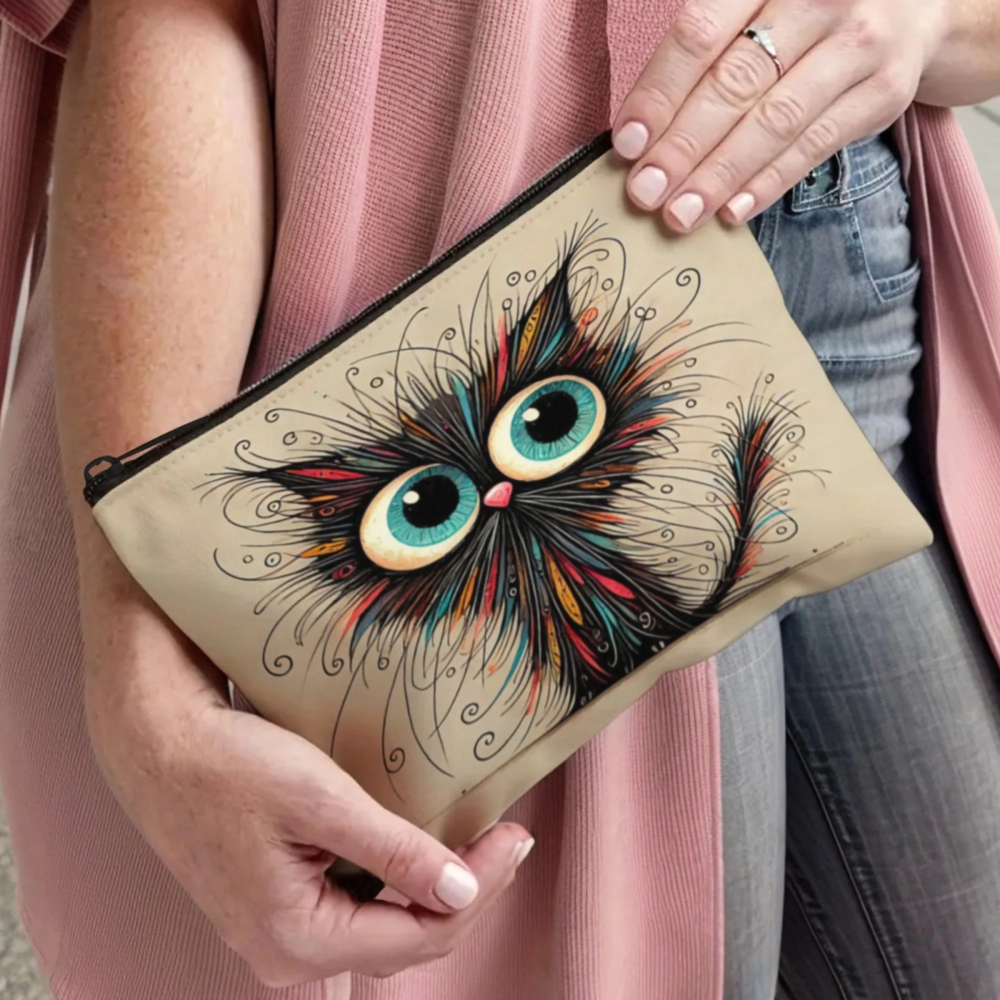 Adorable Black Cat Cosmetics Bag Stylish & Durable Travel Organizer -Perfect Portable Toiletry Bag for Fun Convenient Storage