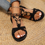 Women Wedge Sandals Soft Bottom Low Heels Sexy Woman Non-slip Shoes Summer Footwear Bohemia Style Summer Platform Sandals Women