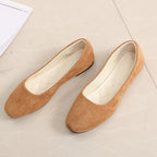 Woman Flats Casual Round Toe Cute Flats Flock Mocasines Ballerina Church Flats Female Suede Elegant Soft Sole Mom Shoes