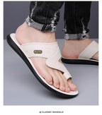 Men Sandals 2025 Summer New Non Slip Breathable Lightweight Soft Sole Beach Shoes Comfortable Fashion Clip Toe Slip on Slippers