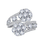 SpringLady  925 Sterling Silver Sparkling Full High Carbon Diamond Flowers Rings For Women Wedding party Fine Jewelry