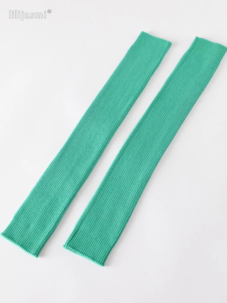 Autumn Winter 40 50 60CM Women's Wool Arm Warmers Knitted Woolen Arm Sleeve Solid Fine Long Knitted Fingerless Gloves Wholesale