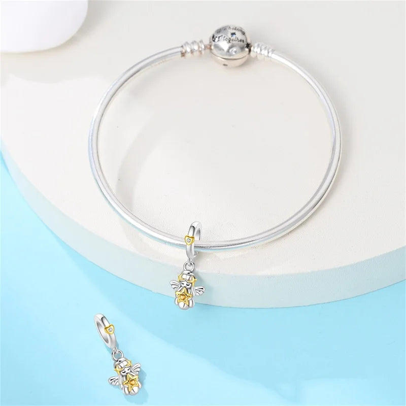 100% 925 Sterling Silver Sacred Angel Colorful Wings Life Tree Charms Beads Fit Original Bracelets DIY Jewelry For Woman Gifts