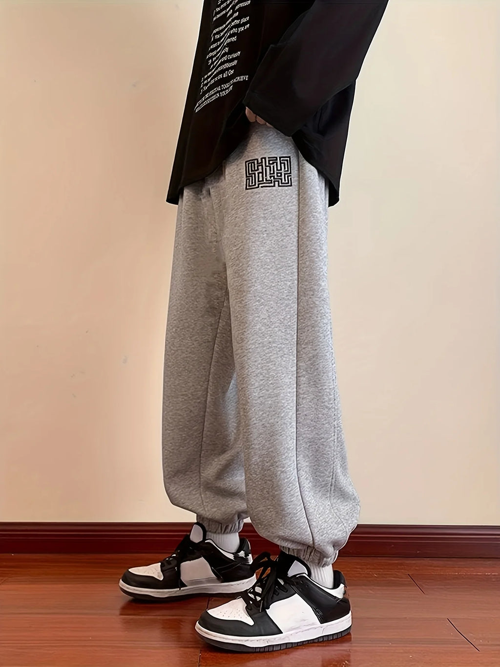 Men's fashionable casual pants - loose sweatpants, suitable for all seasons daily wear - machine washed, non stick, breathable f