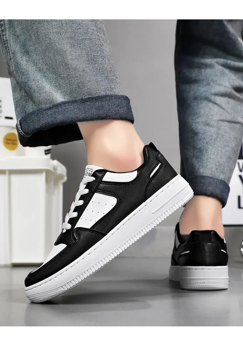 Men's Shoes Explosion Thick Soled Leather Small White Shoes Men's Trendy Shoes with Fashion Board Shoes Street Casual Shoes