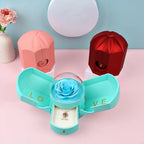 Christmas Custom Name Heart Necklace Creative Castle Double Door Jewelry Box Eternal Rose for Girl Wife Valentine's Day Gifts