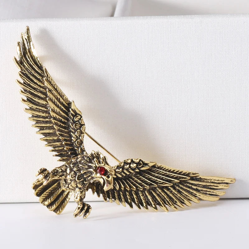 Beaut&Berry Retro Men's Double Headed Eagle Brooch Alloy Animal Pin Fashion Accessory Men's Jewelry Accessories Gift
