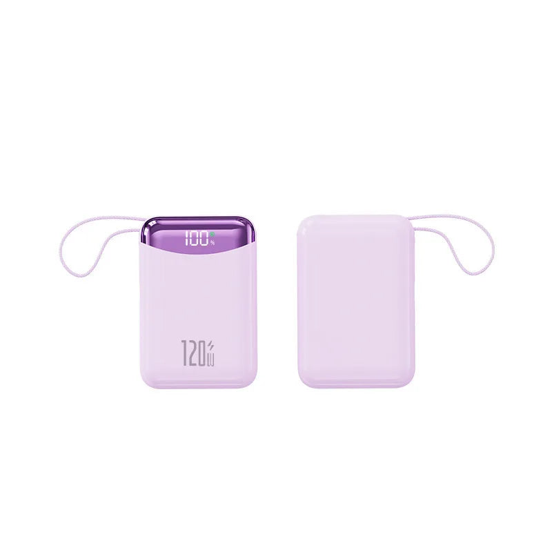 120W Fast Charging Power Bank 20000mAh Large Capacity Portable External Battery Comes with 2 Lines for IPhone Xiaomi Huawei New