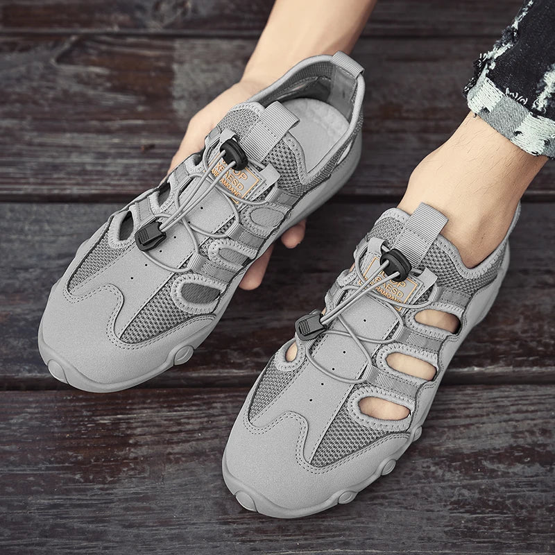 Men's Summer Sandals, Breathable and Comfortable, Cut Out Slip-On Driving Shoes, Walking Shoes, River Tracing Shoes, Wading Shoes, Beach Shoes, Suitable for Outdoor Use