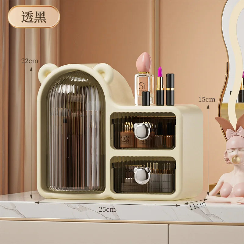 Rotating makeup storage box, desktop organizer, dust-proof cosmetic box, drawer-style cosmetic storage box