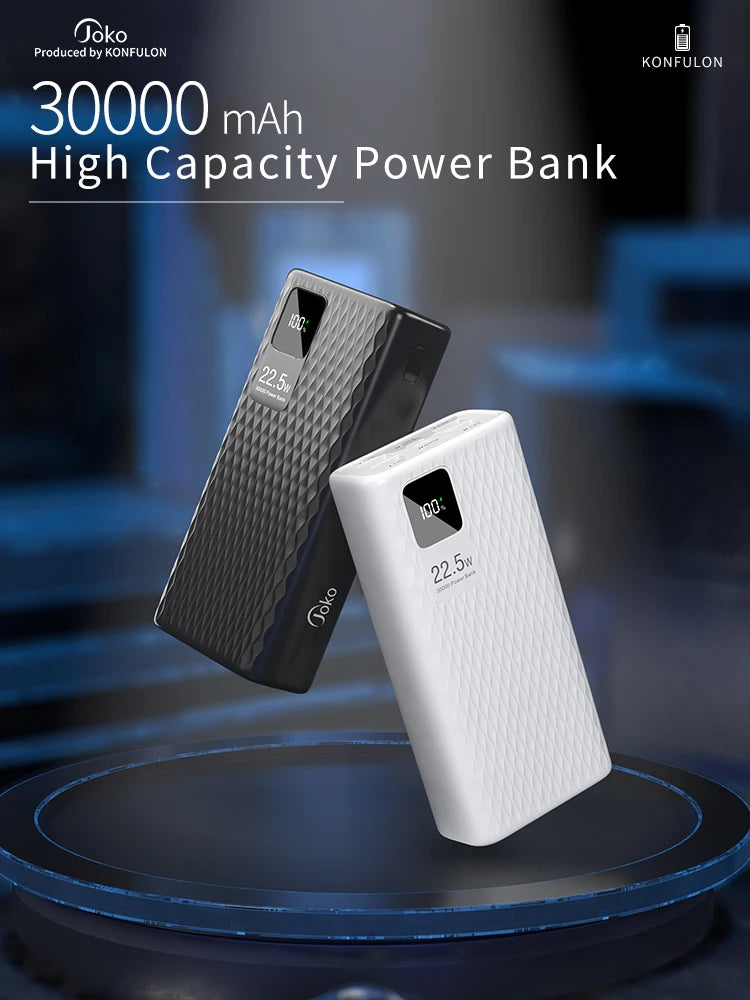Power Bank 30000mAh With 20W PD 22.5W QC Quick Charging Powerbank Support FCP AFC  VOOC 22.5 Portable PoverBank 20000mAh