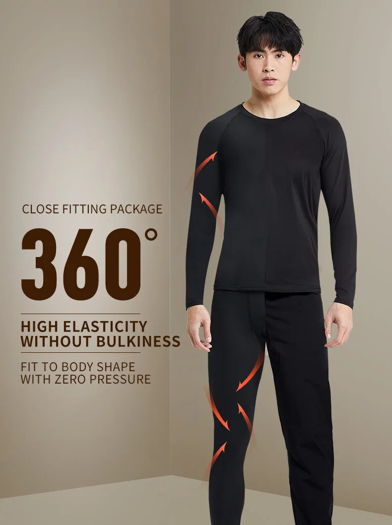 Warm Pants For Men With Plush And Thickened Autumn And Winter High Elasticity, Tight Fitting Sports Bottoms And Slim Fitting Pan