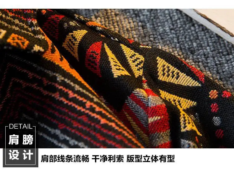 Men's high-density woven shirt men's high-end retro ethnic style long sleeved shirt trendy clothing jacket men clothing shirt